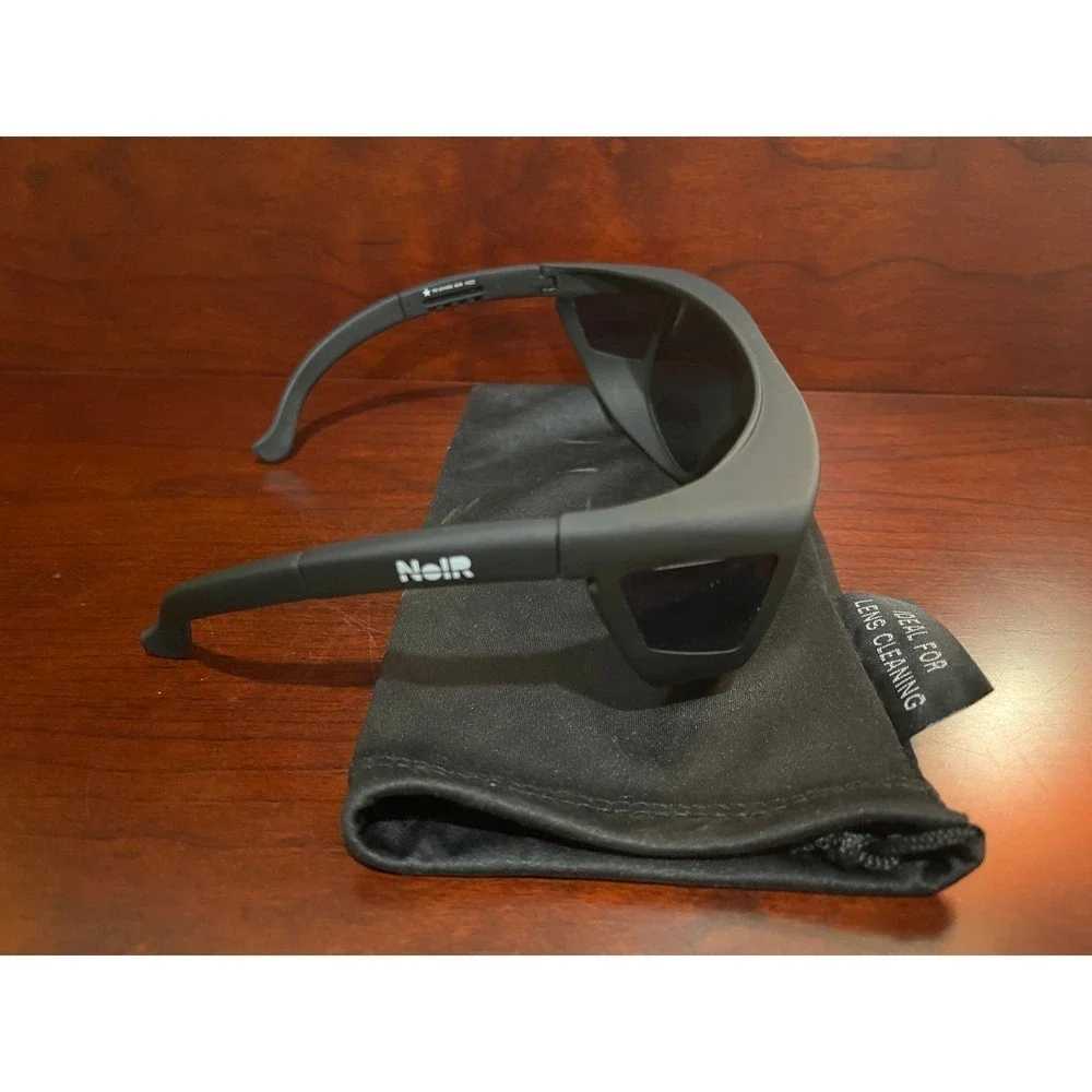 Noir Spectra Shields Wrap Around UV Protection Sunglasses With Carrying Sleeve